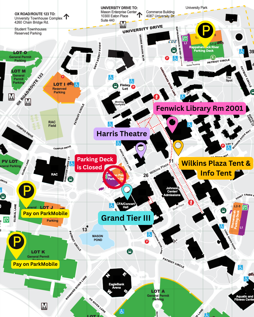 Parking Map for GMU 2026